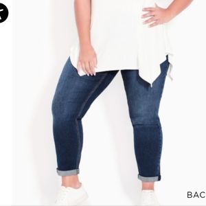 Avenue Girlfiend Cuffed Jeans